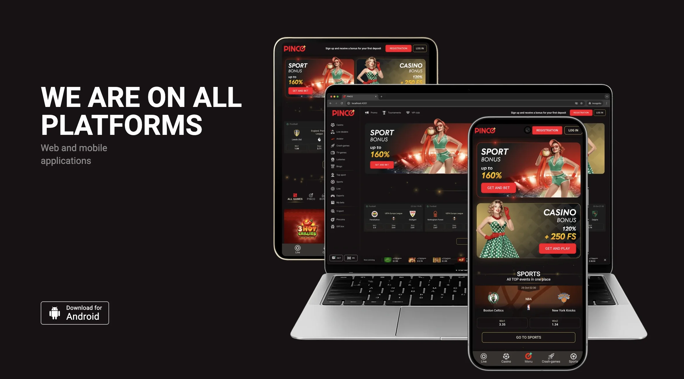 All platforms Pinko Bet